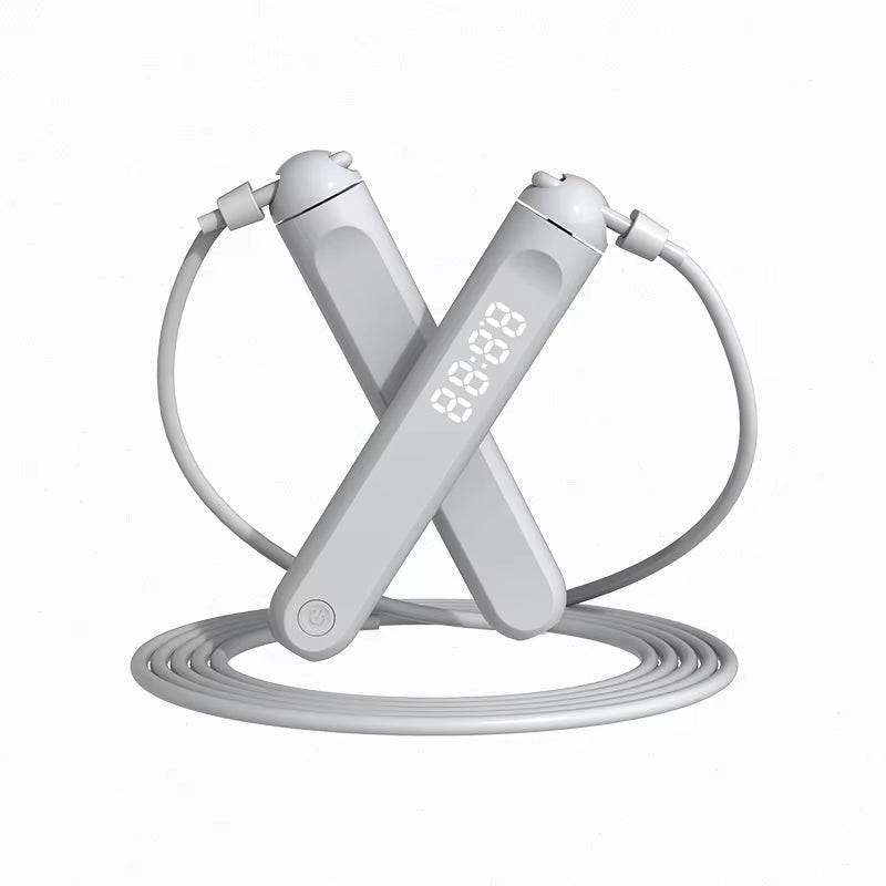 Bluetooth-Compatible Digital Smart Jump Rope - Adjustable Cordless PVC Skipping Rope for Fitness Training