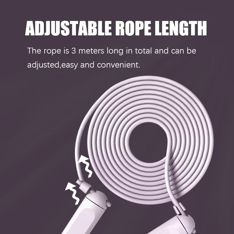 Bluetooth-Compatible Digital Smart Jump Rope - Adjustable Cordless PVC Skipping Rope for Fitness Training
